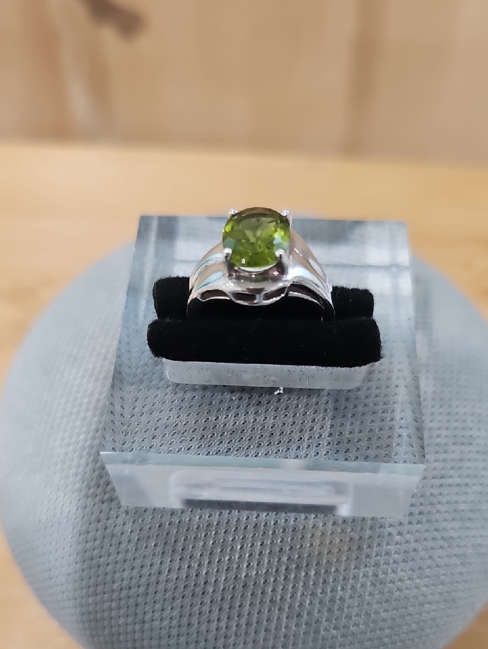 Sterling Silver Green Gemstone Statement Ring